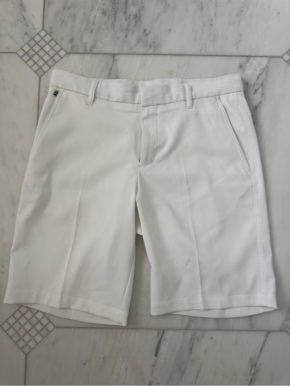 J.Lindeberg White Flat Front Performance Shorts